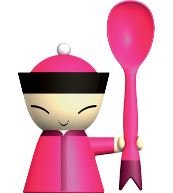 mr. chin egg cup with salt castor