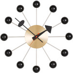 nelson ball clock - black/brass