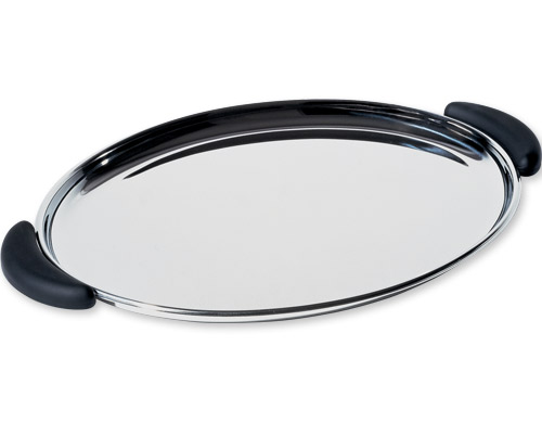 bombé oval tray with handles