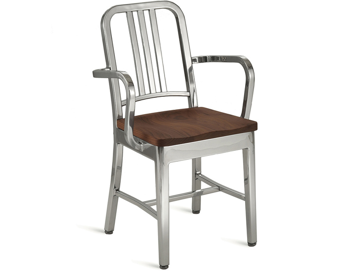 emeco navy armchair - wood seat