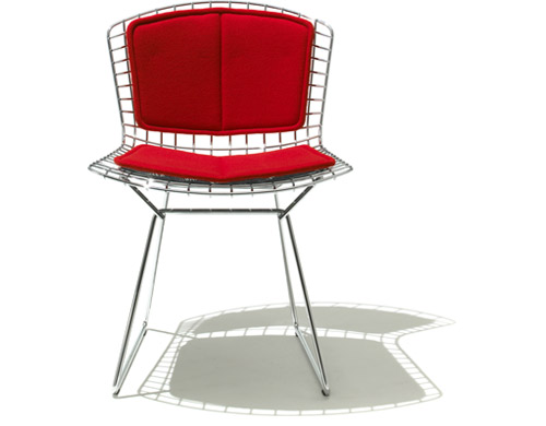 bertoia side chair with back pad & seat cushion