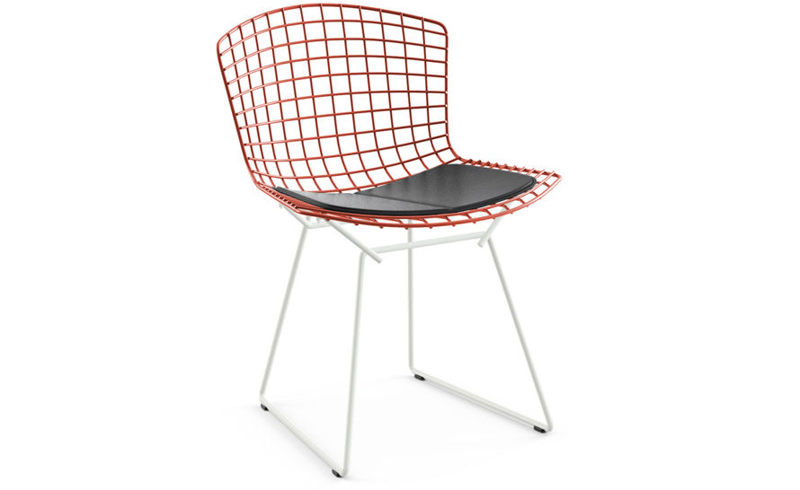 bertoia two tone side chair with seat cushion