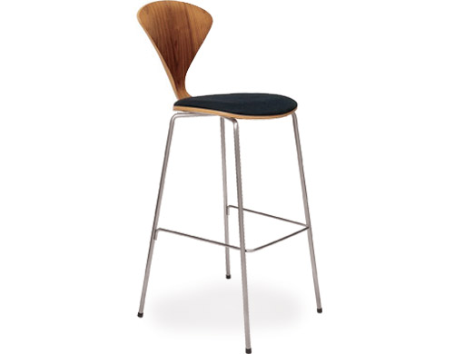 cherner metal leg stool with upholstered seat