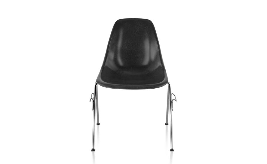 eames molded fiberglass side chair with stacking base