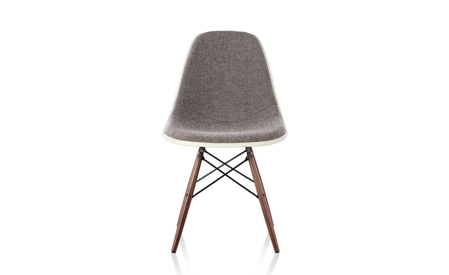 eames upholstered side chair with dowel base