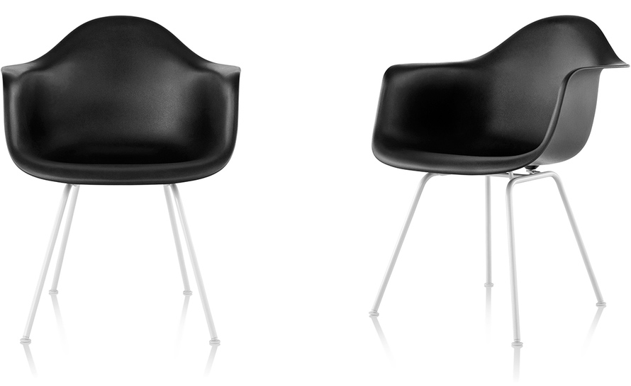 eames molded plastic armchair with 4 leg base