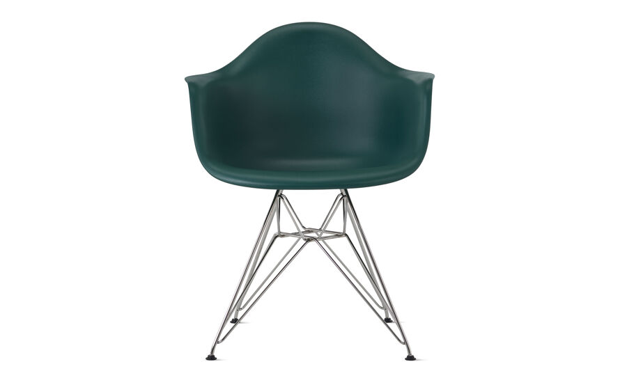 eames molded plastic armchair with wire base