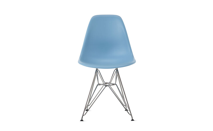 eames molded plastic side chair with wire base