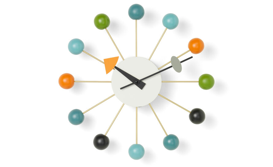 george nelson ball clock in multicolor