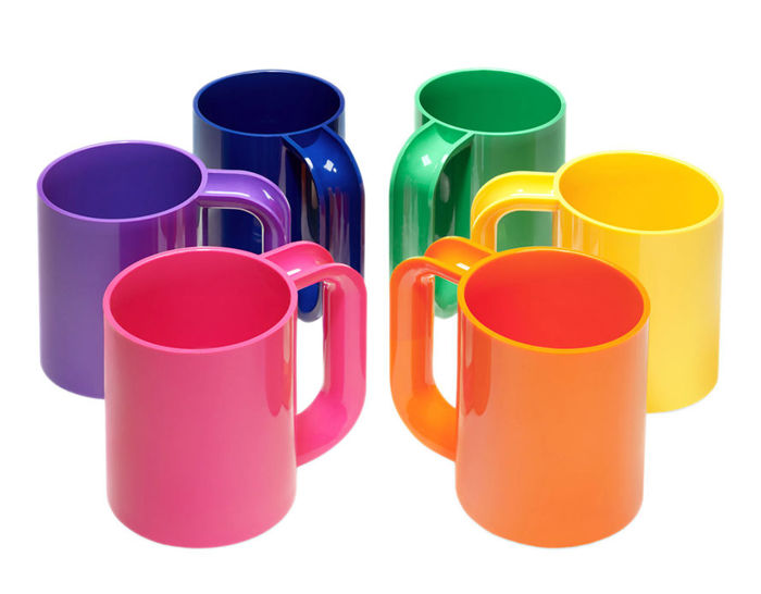 heller vignelli rainbow mug set of six