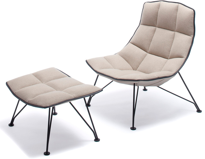 jehs+laub wire lounge chair & ottoman