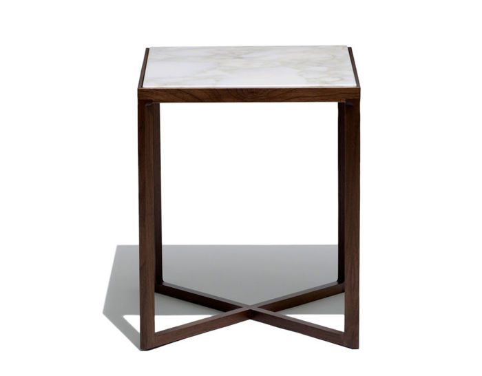 krusin 18" h square side table with walnut base