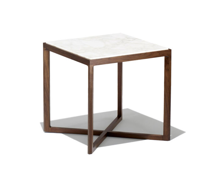 krusin square end table with walnut base