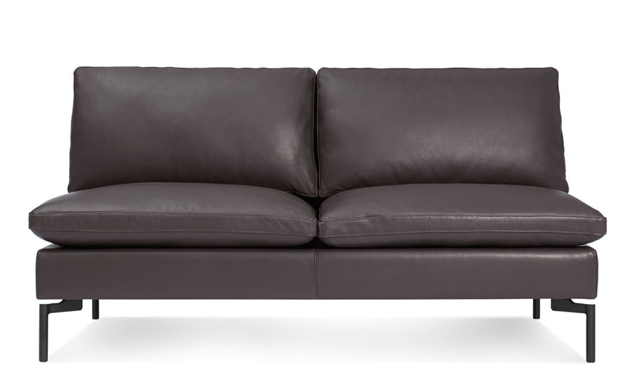 new standard armless leather sofa