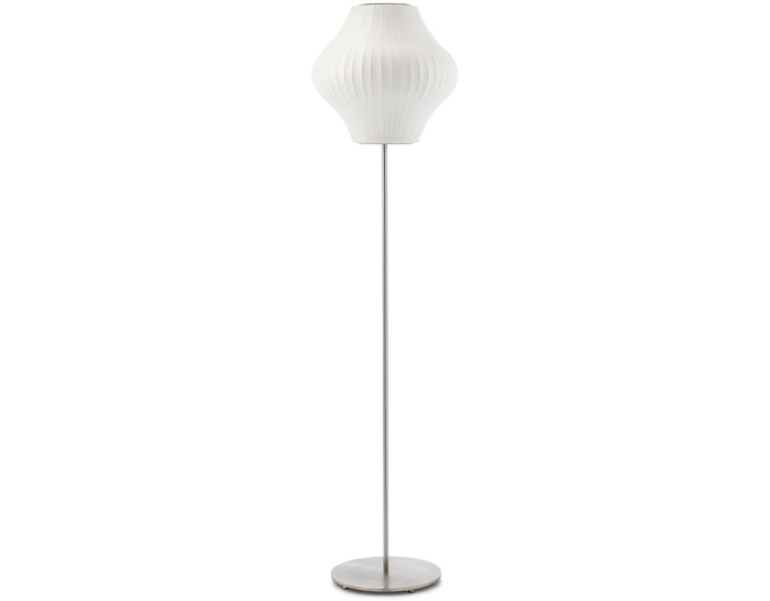 nelson pear bubble floor lamp on lotus stand