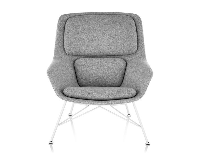 striad mid back lounge chair with wire base