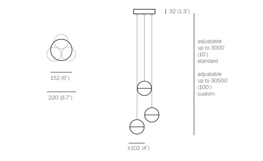 bocci 14.3 three pendant chandelier