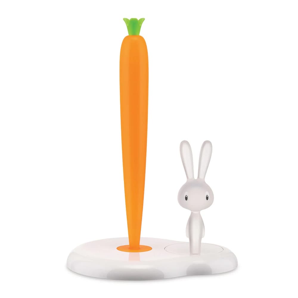 bunny & carrot paper towel holder / white