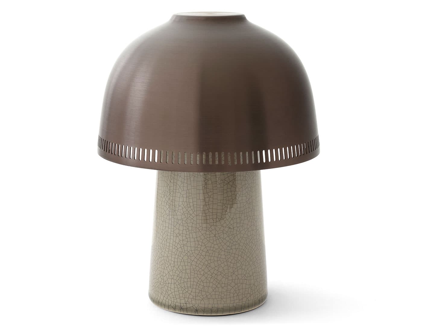 Raku Portable Table Lamp, beige-grey / bronzed