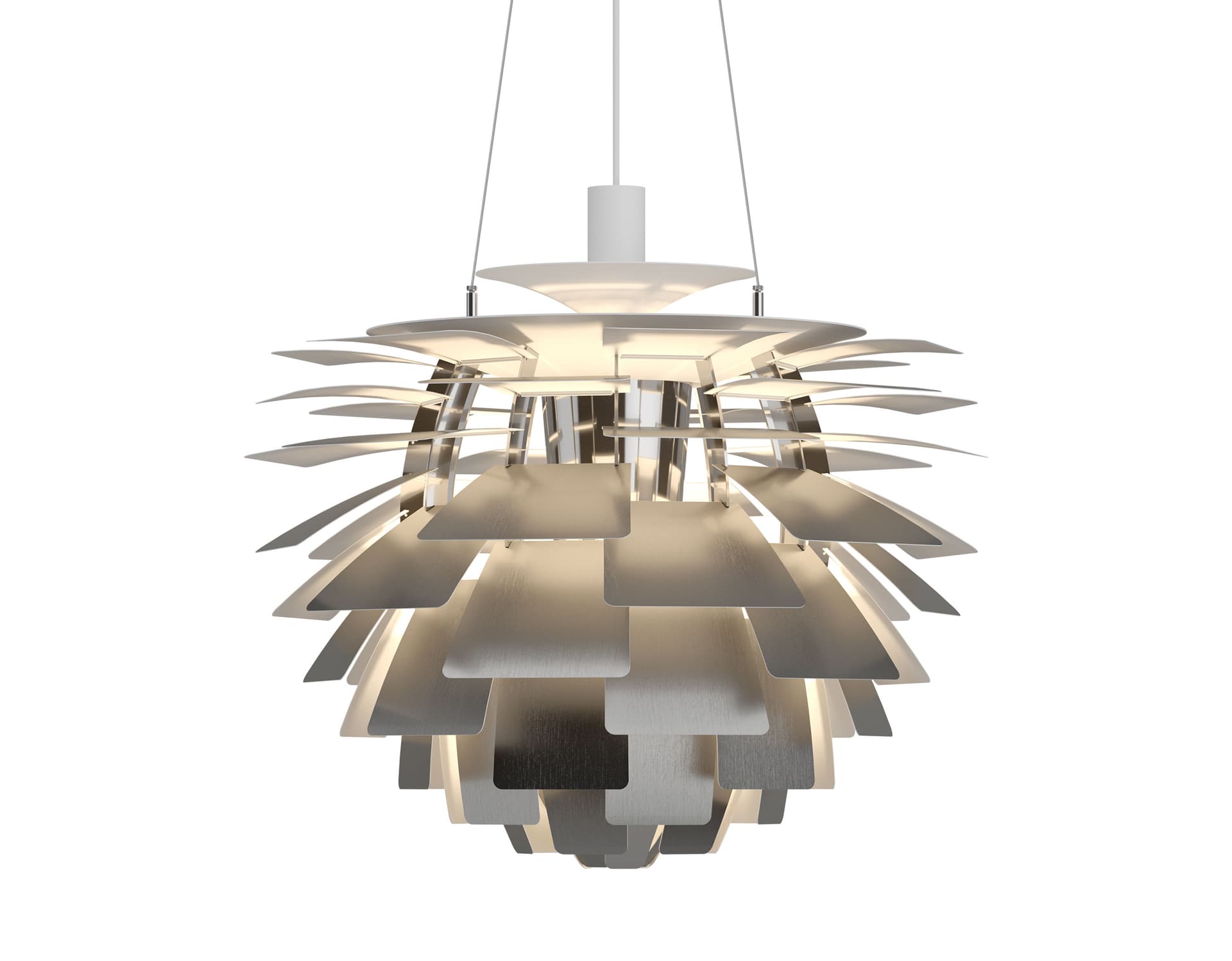 ph artichoke pendant lamp / medium / 23.6" dia. / brushed stainless steel / 3000K