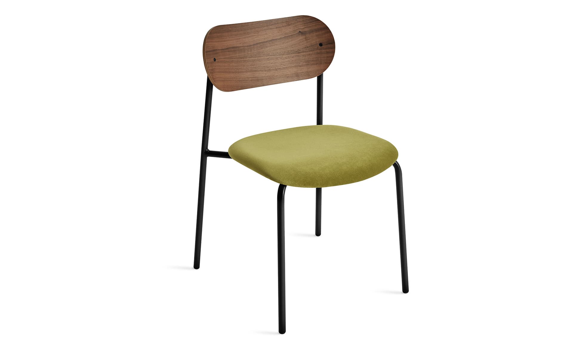 sidebyside dining chair / walnut / loden green velvet