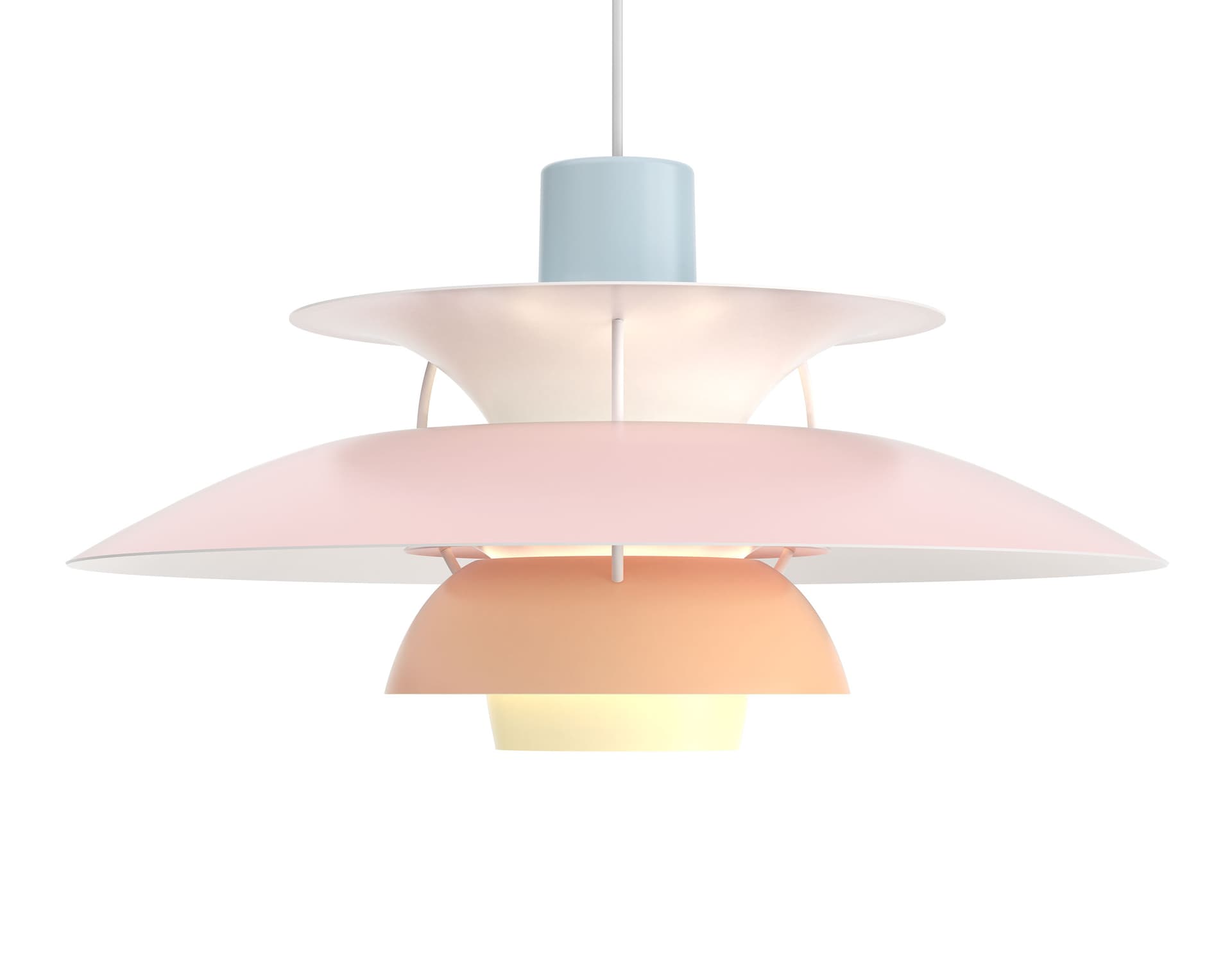 ph5 pendant lamp / pastels blue/rose/peach