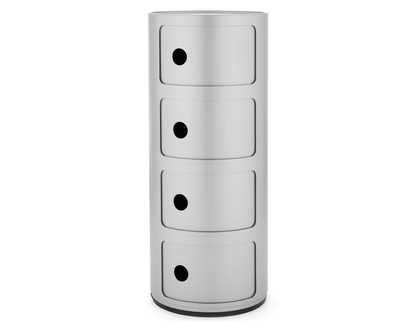 componibili four level storage module / four unit - matte silver