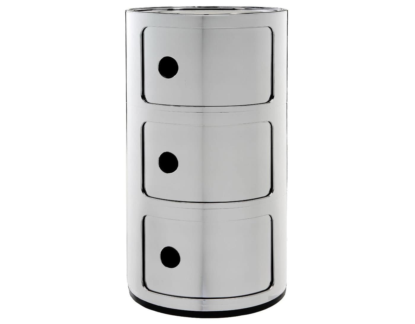 componibili metallic three level storage module / chrome