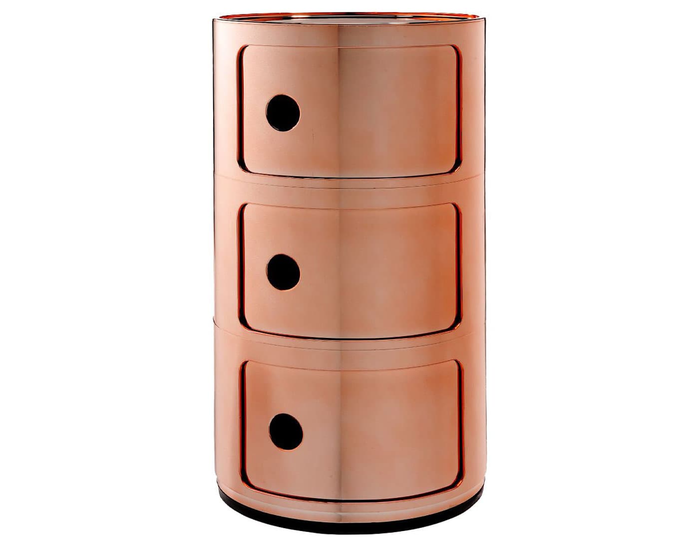 componibili metallic three level storage module / copper
