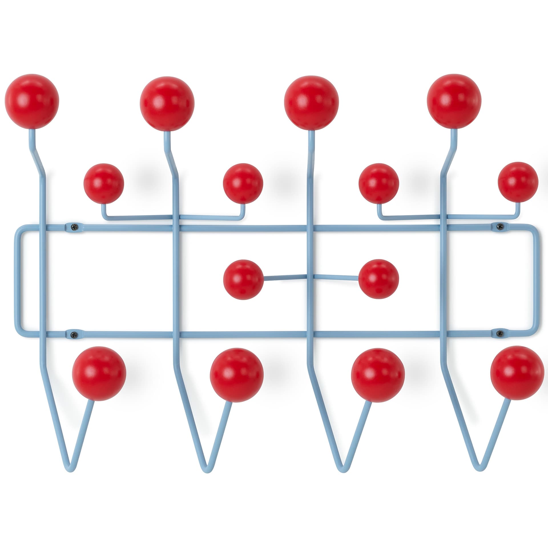 eames hang-it-all / red spheres / stonewash blue frame
