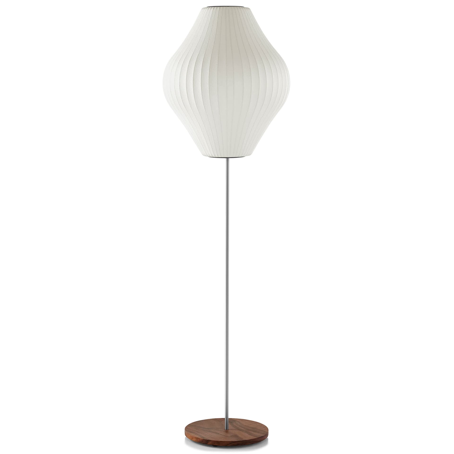 nelson pear bubble floor lamp on lotus stand / medium / walnut base