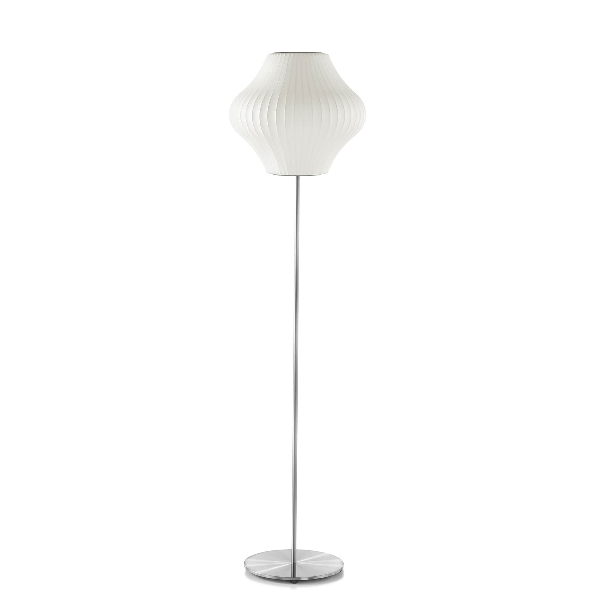 nelson pear bubble floor lamp on lotus stand / small / brushed nickel base