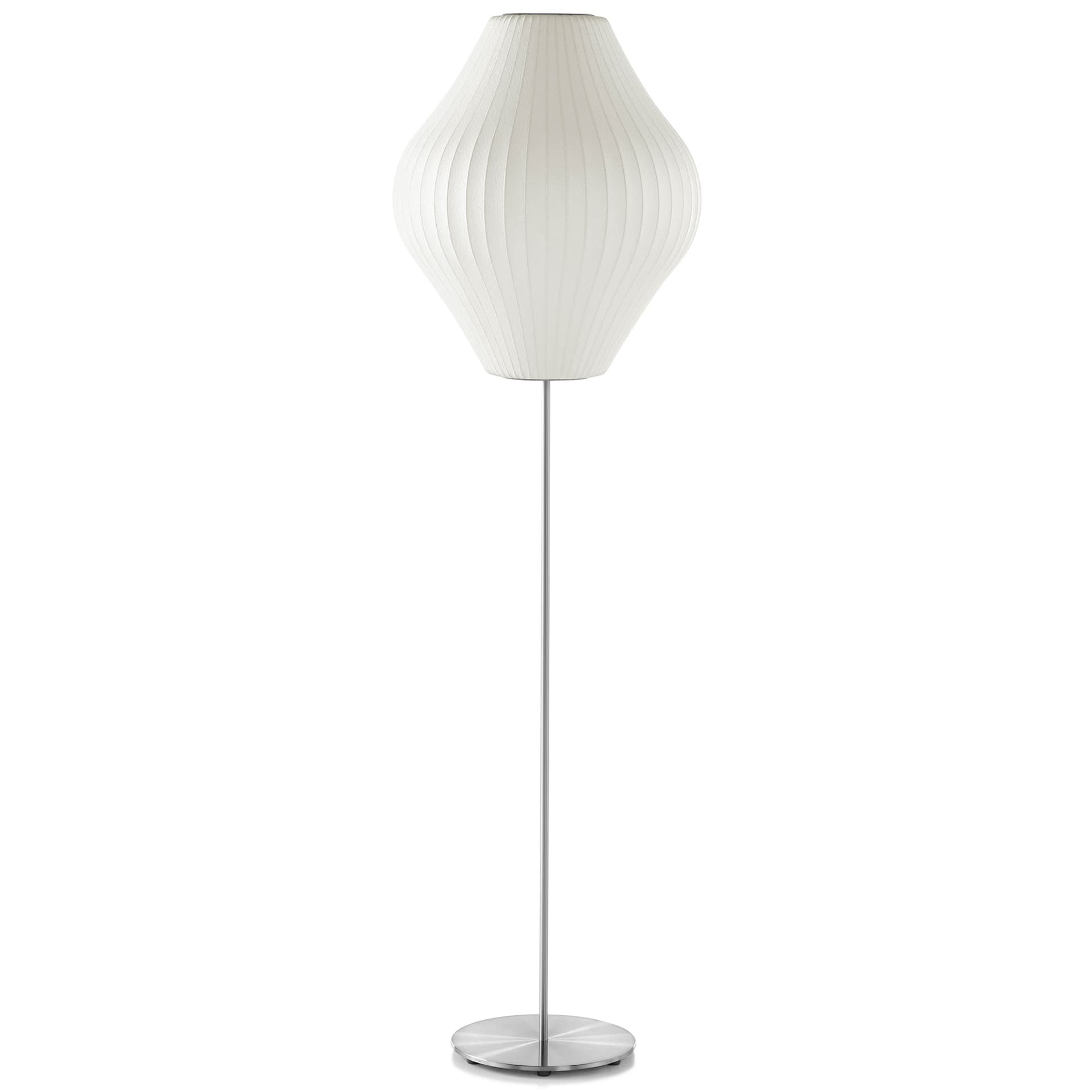nelson pear bubble floor lamp on lotus stand / medium / brushed nickel base