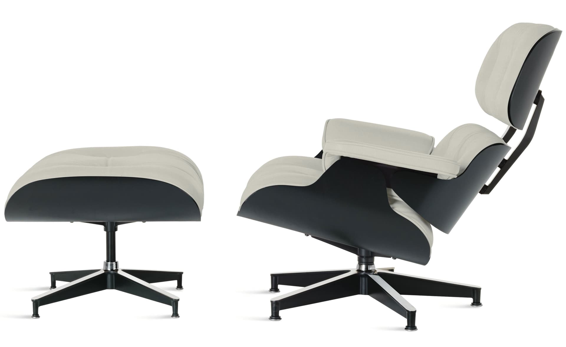 ebony eames lounge chair & ottoman / standard classic height / lotus prone leather upholstery