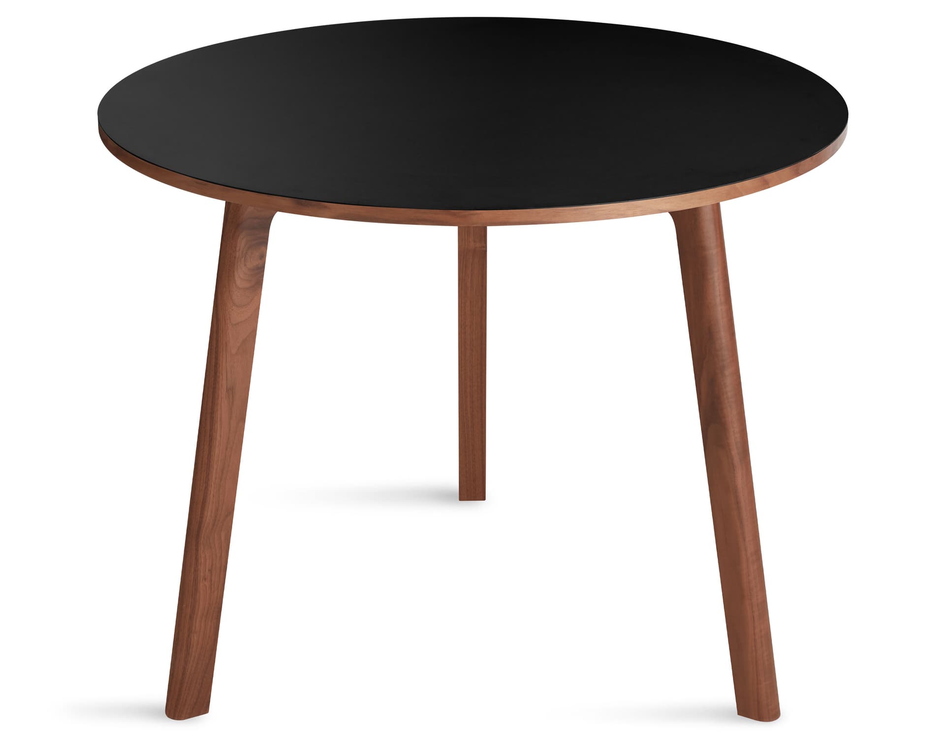 apt round cafe table / 36" dia. - walnut base / black top