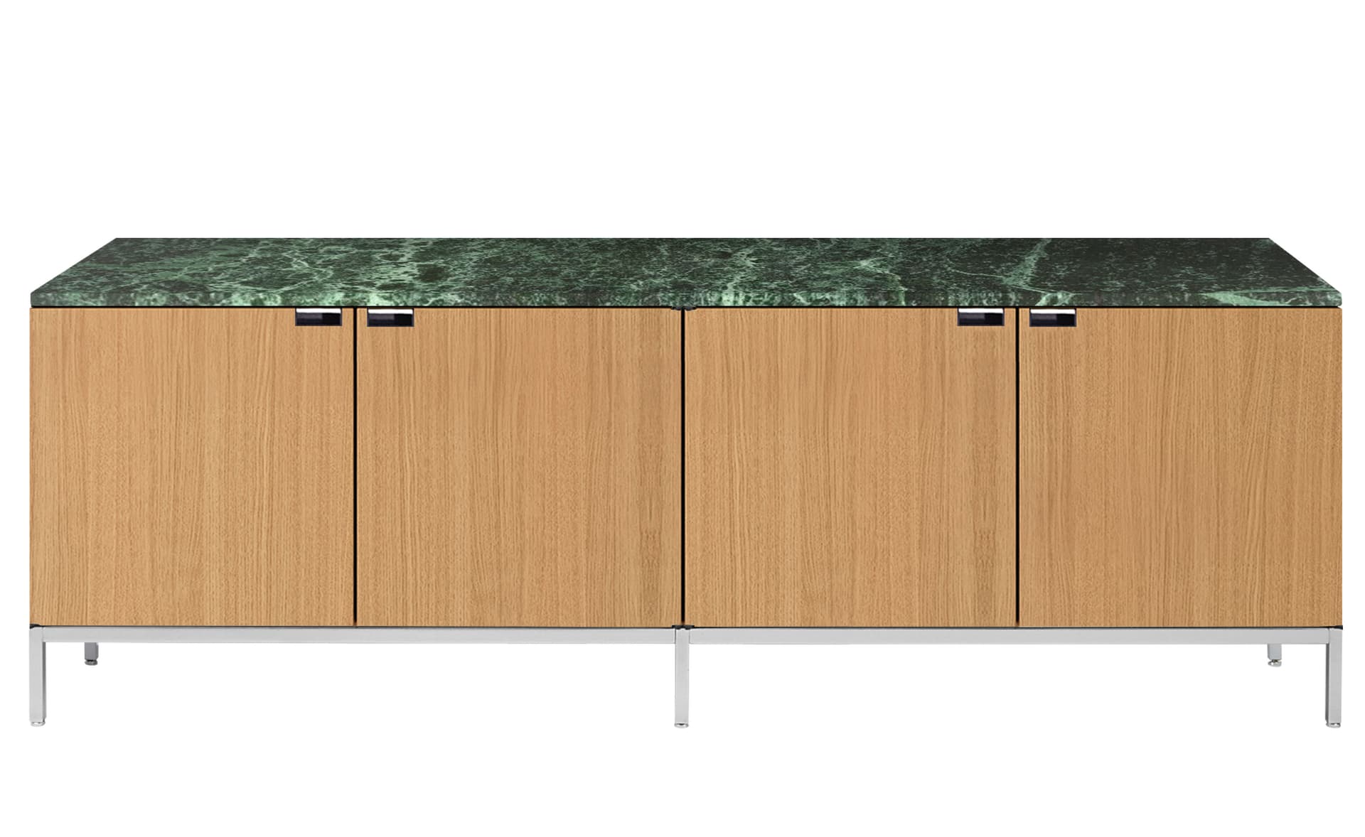 2544M / all cabinets / satin chrome base / natural oak body / satin coated verdi alpi marble top / no central locking system