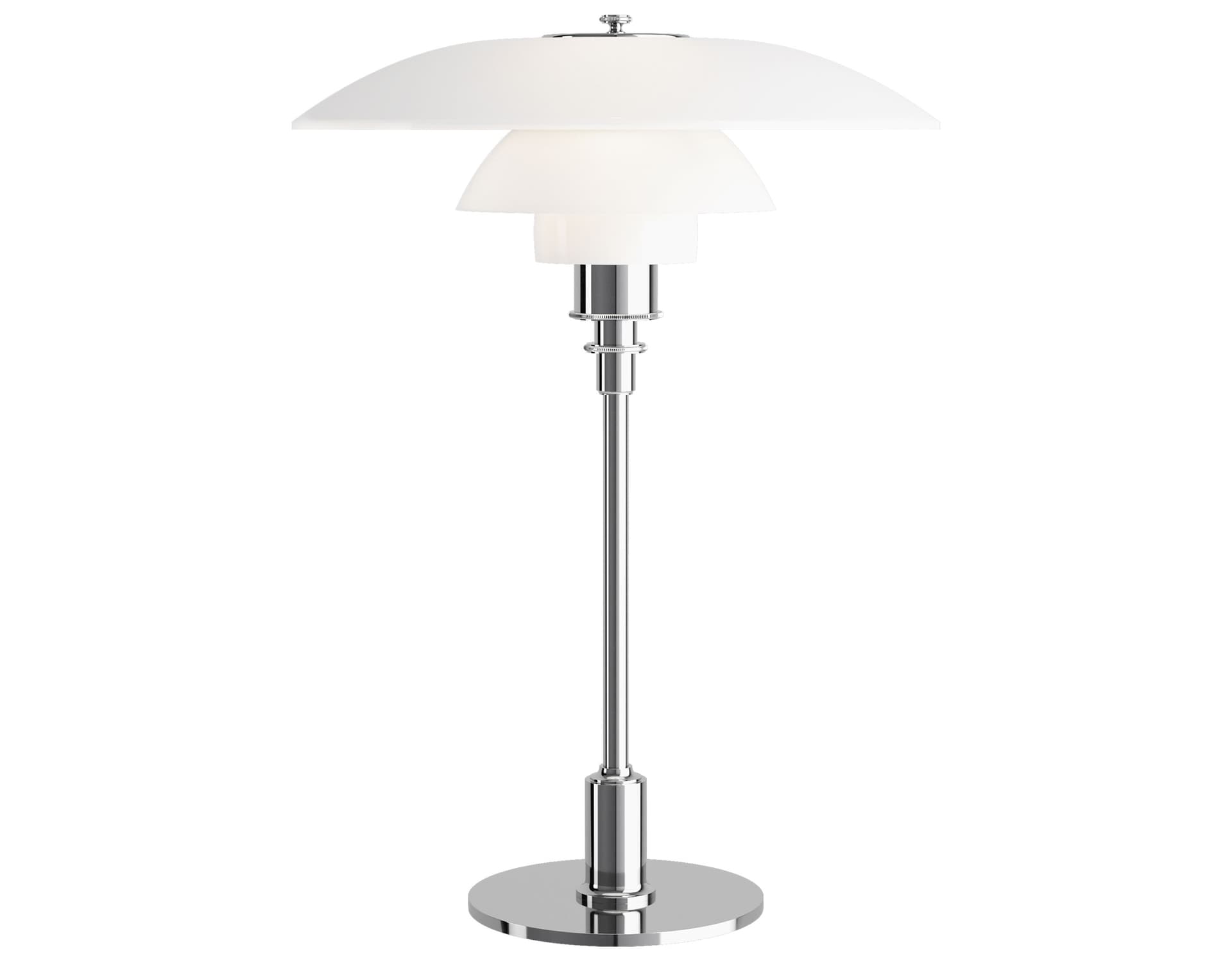 ph 3.5-2.5 glass table lamp / high luster chrome stem & base