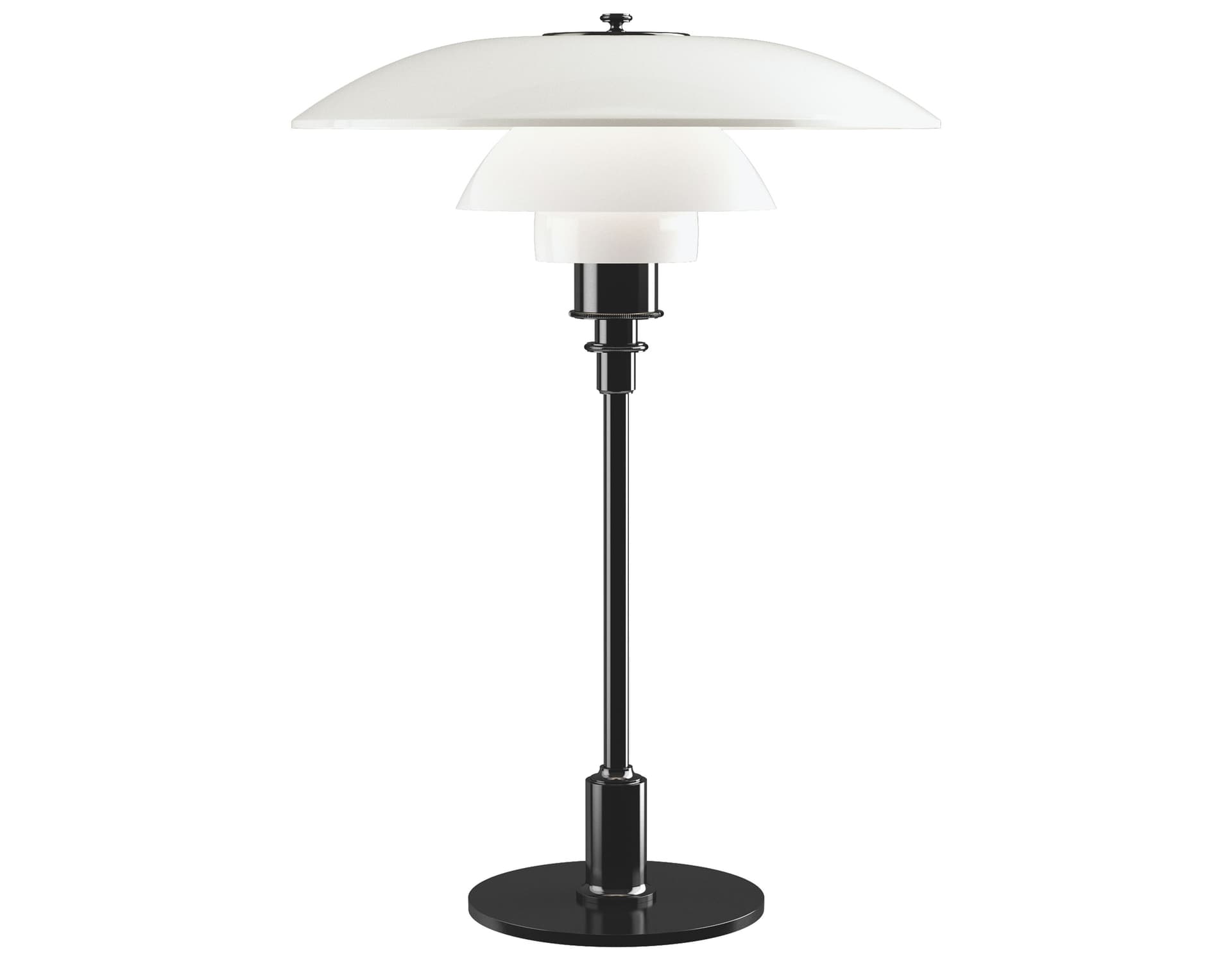 ph 3.5-2.5 glass table lamp / black metalized stem & base