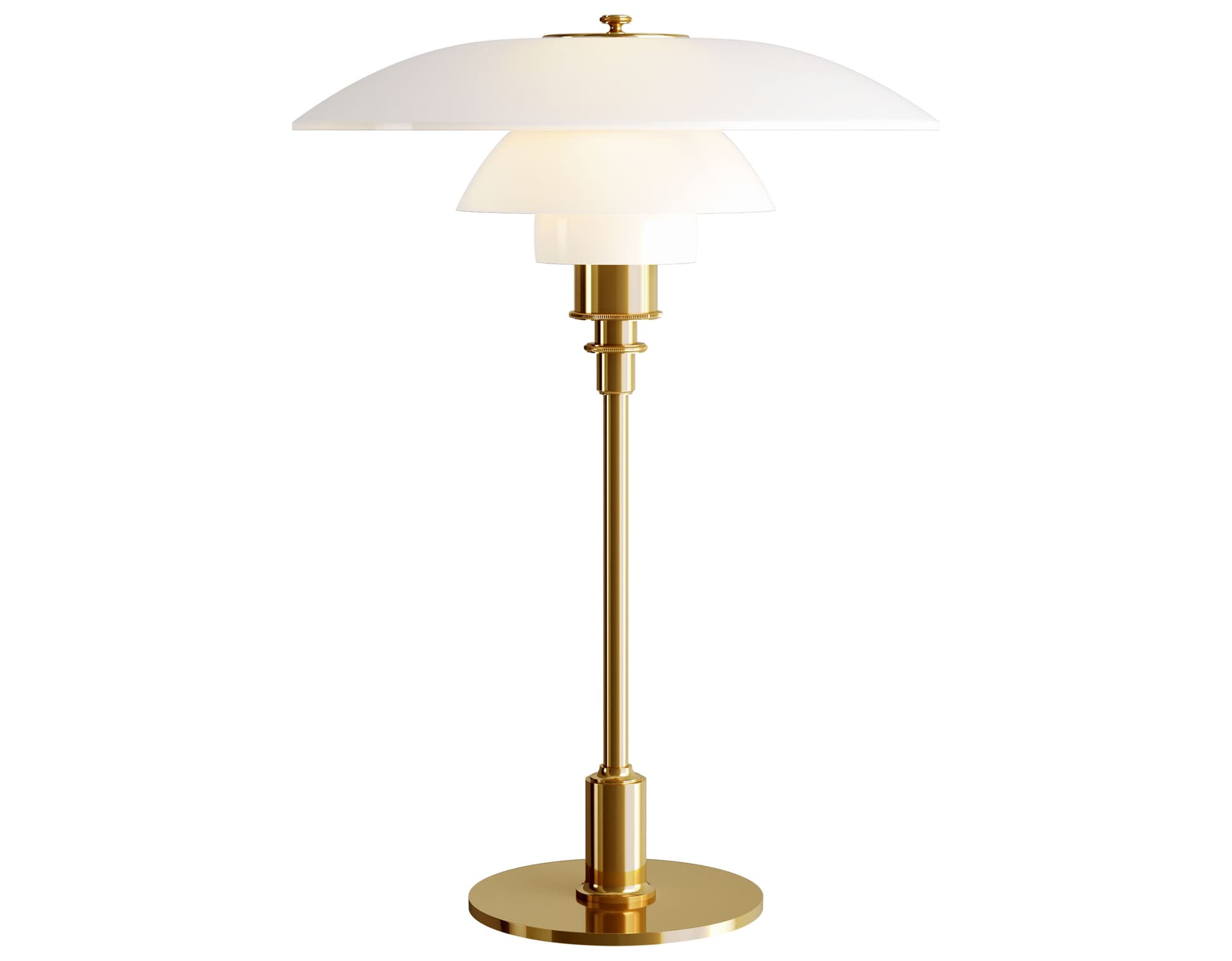 ph 3.5-2.5 glass table lamp / brass metalized stem & base
