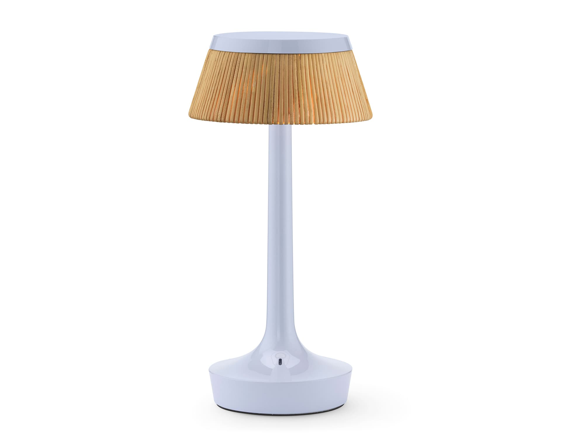 bon jour unplugged table lamp / fade blue / rattan