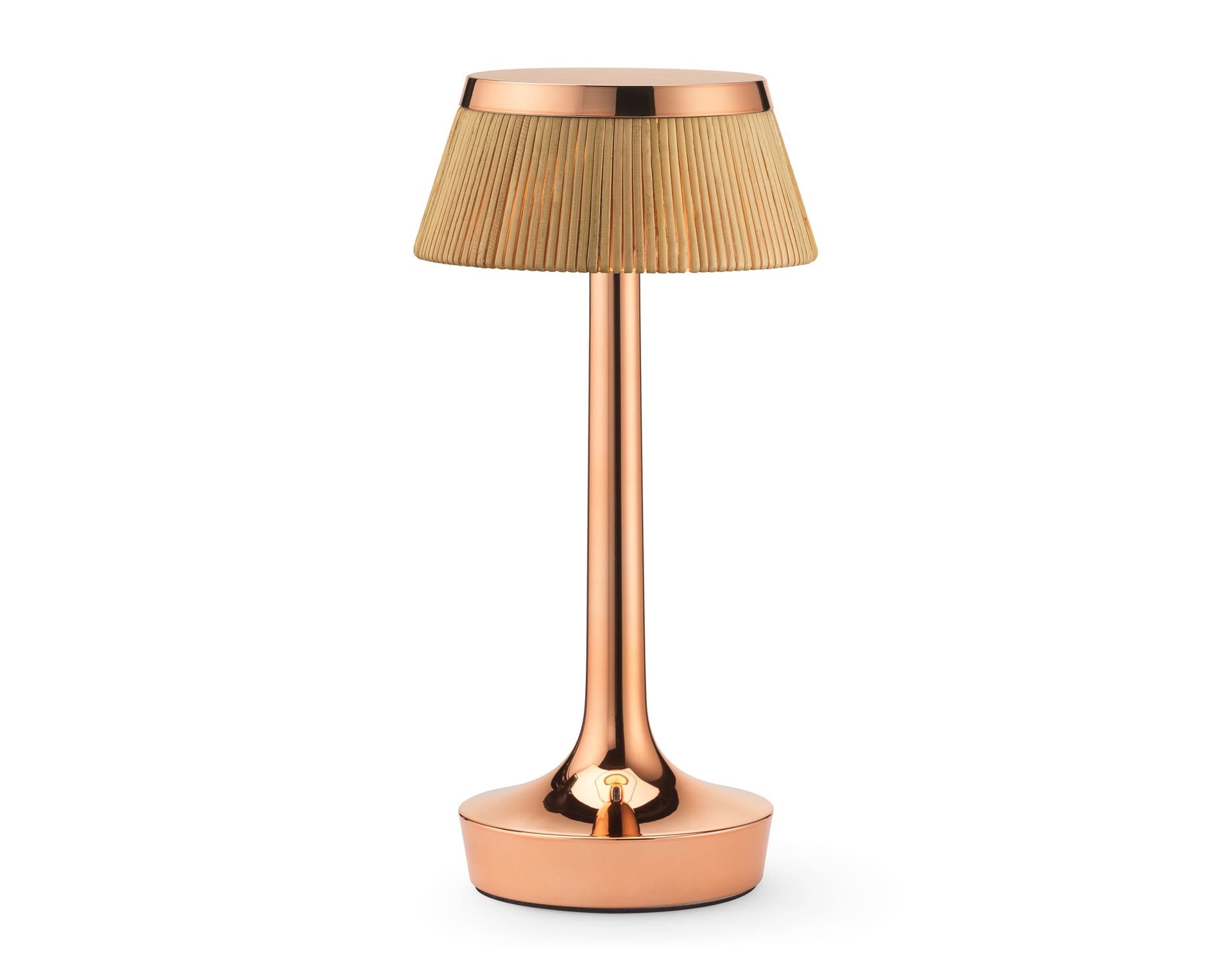 bon jour unplugged table lamp / copper / rattan