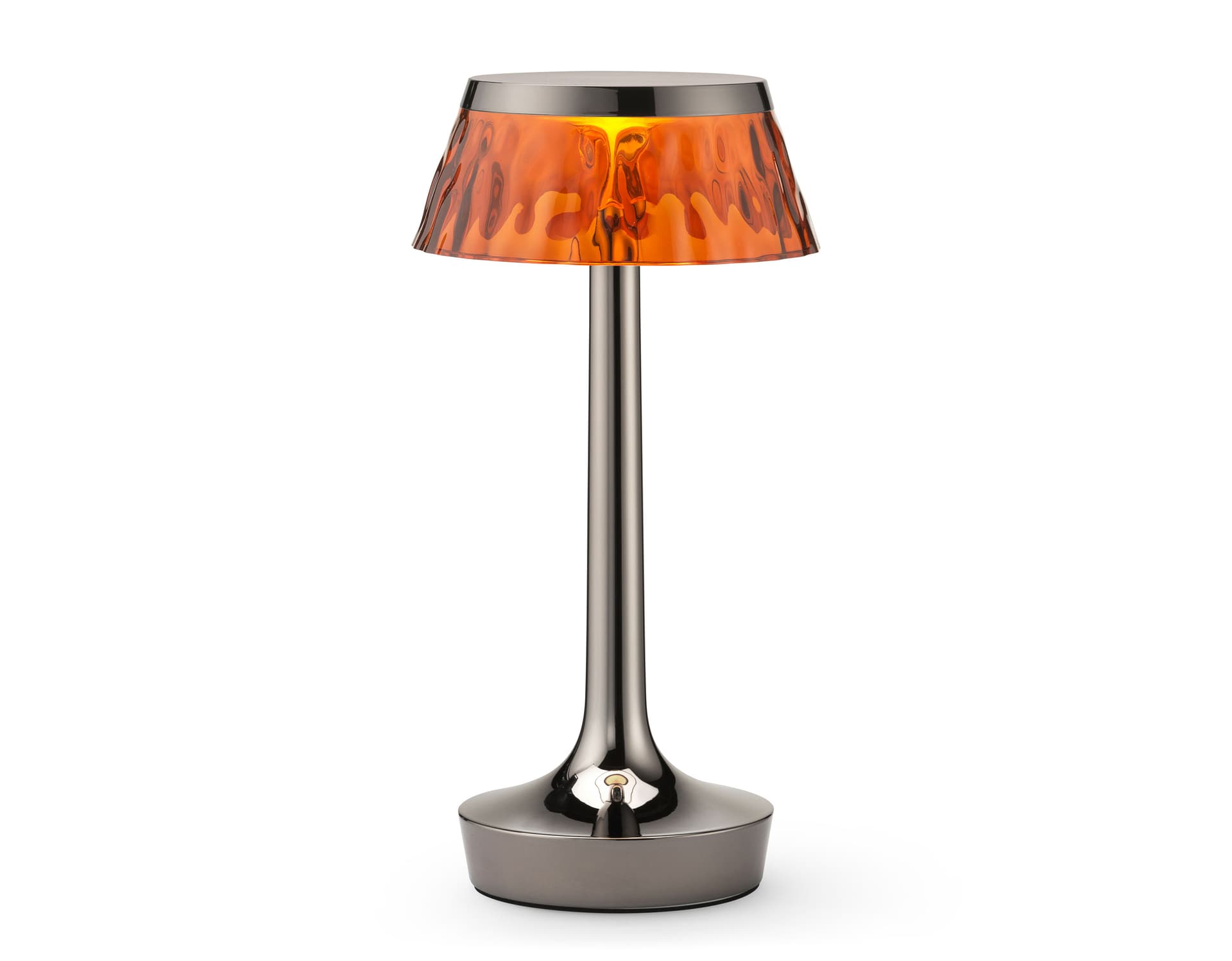 bon jour unplugged table lamp / black chrome / amber