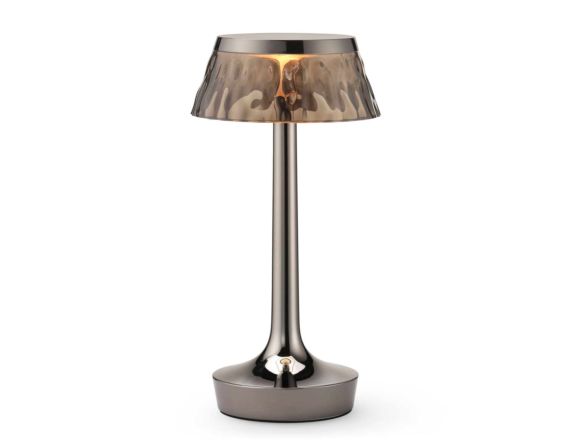 bon jour unplugged table lamp / black chrome / fumee