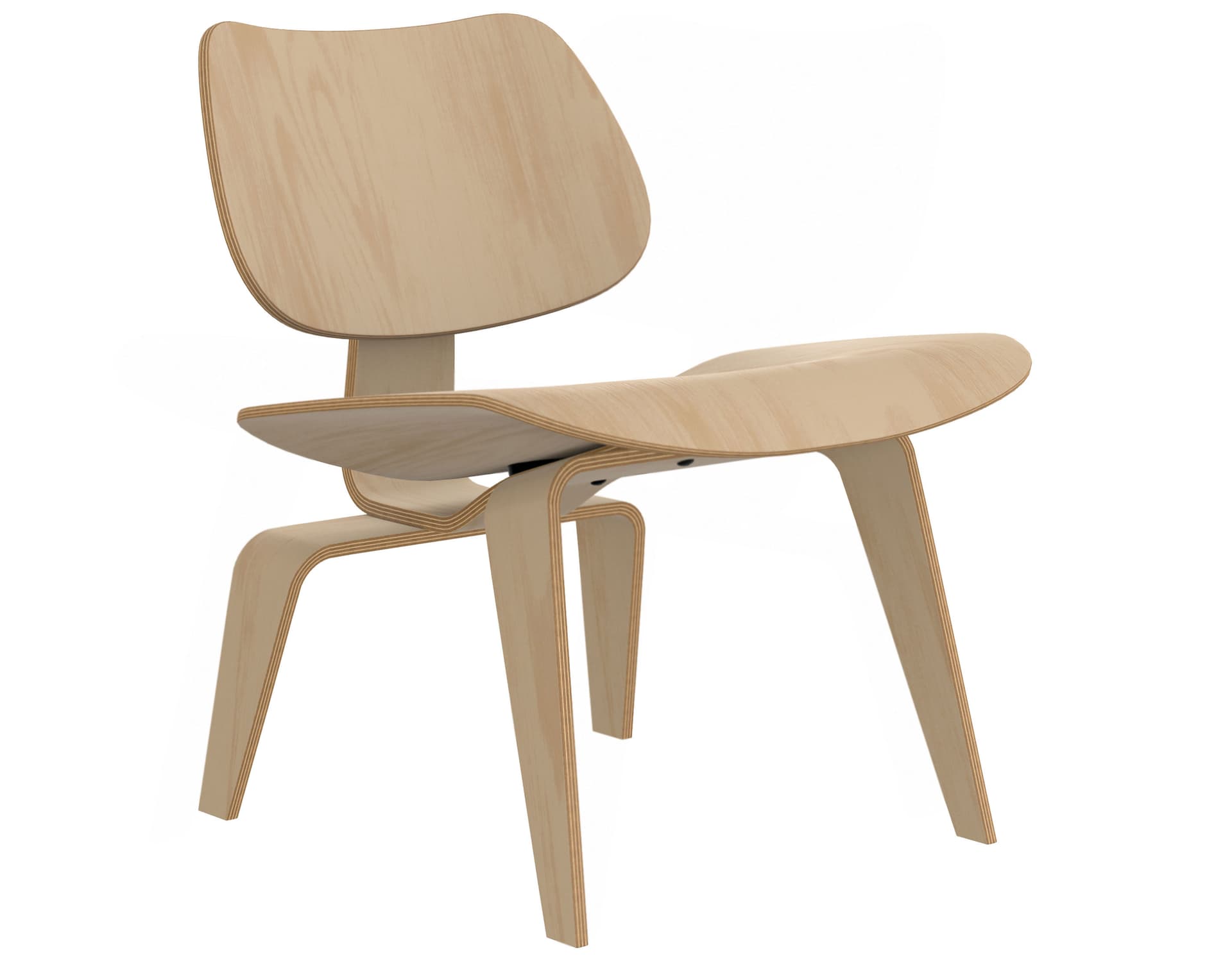 eames molded plywood lounge chair lcw / white ash veneer