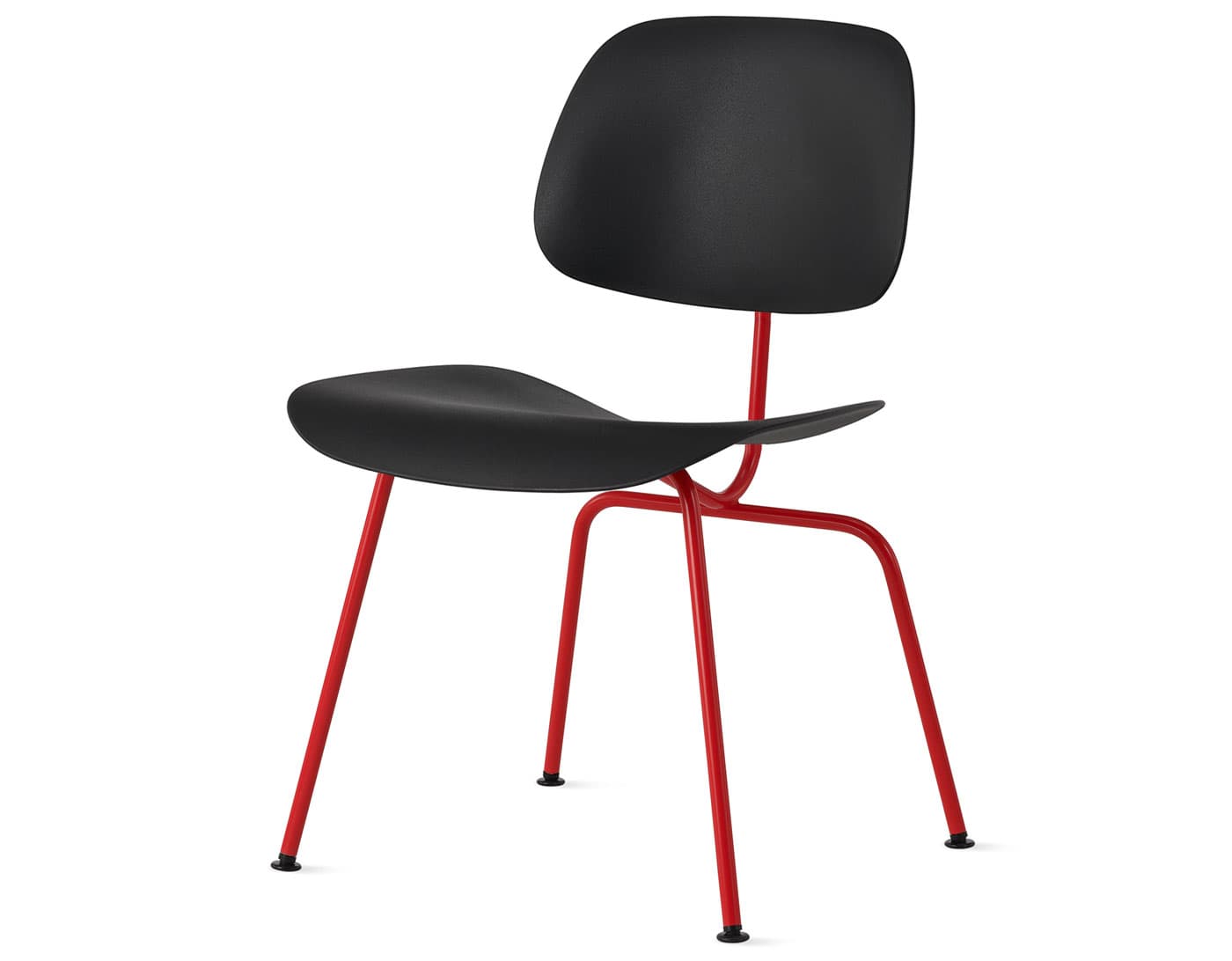 Eames Molded Plastic Dining Chair Metal Base EC-127 / blaze base / black seat & back