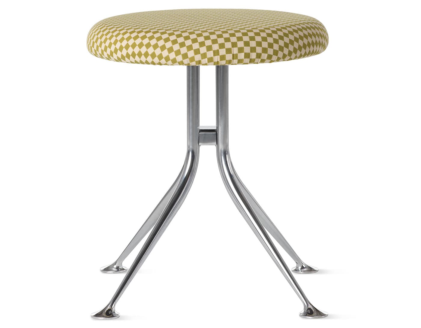 Girard Stool / girard checker - emerald light / ivory