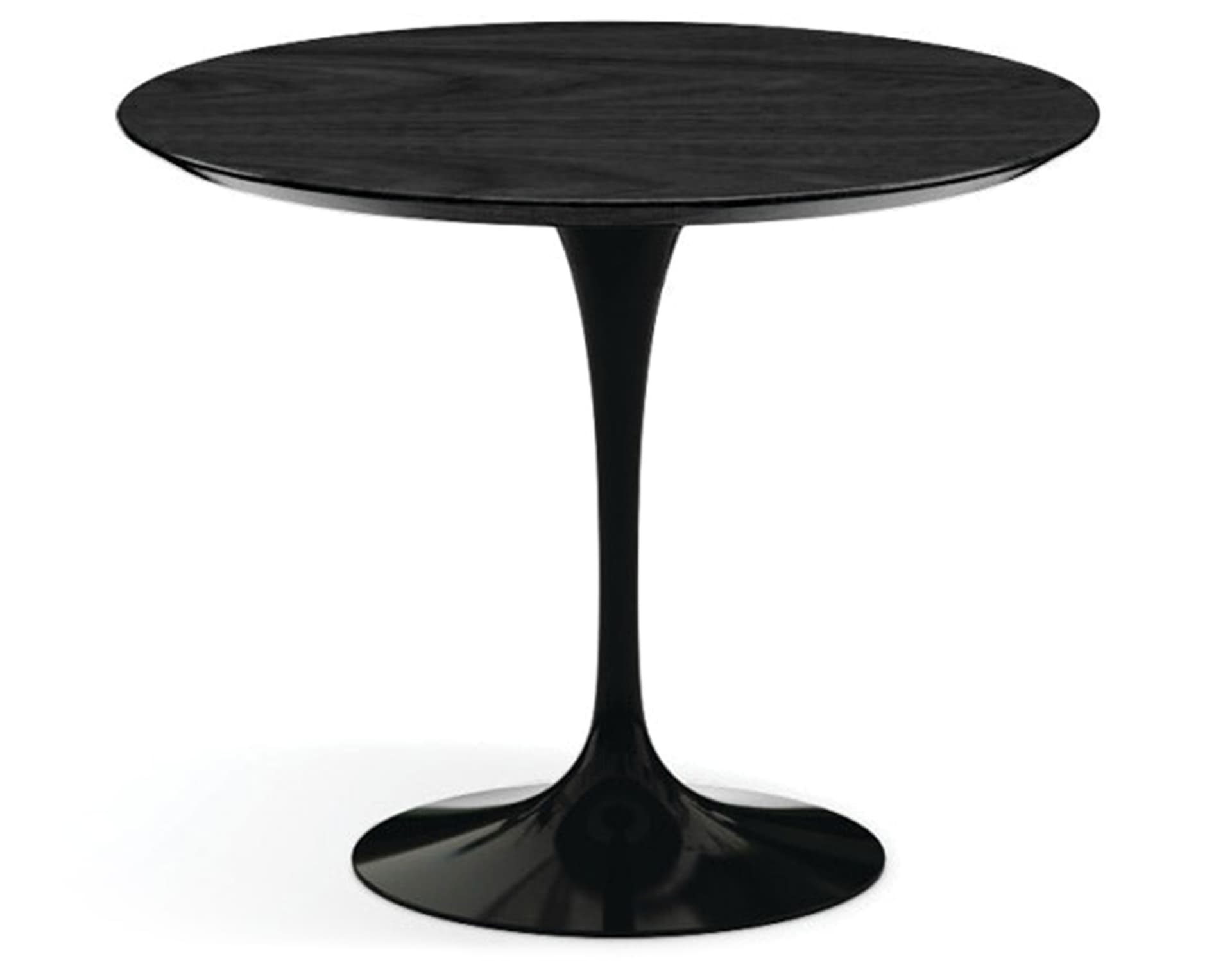 saarinen dining table - 35" round / high gloss - black / veneer - ebonized walnut