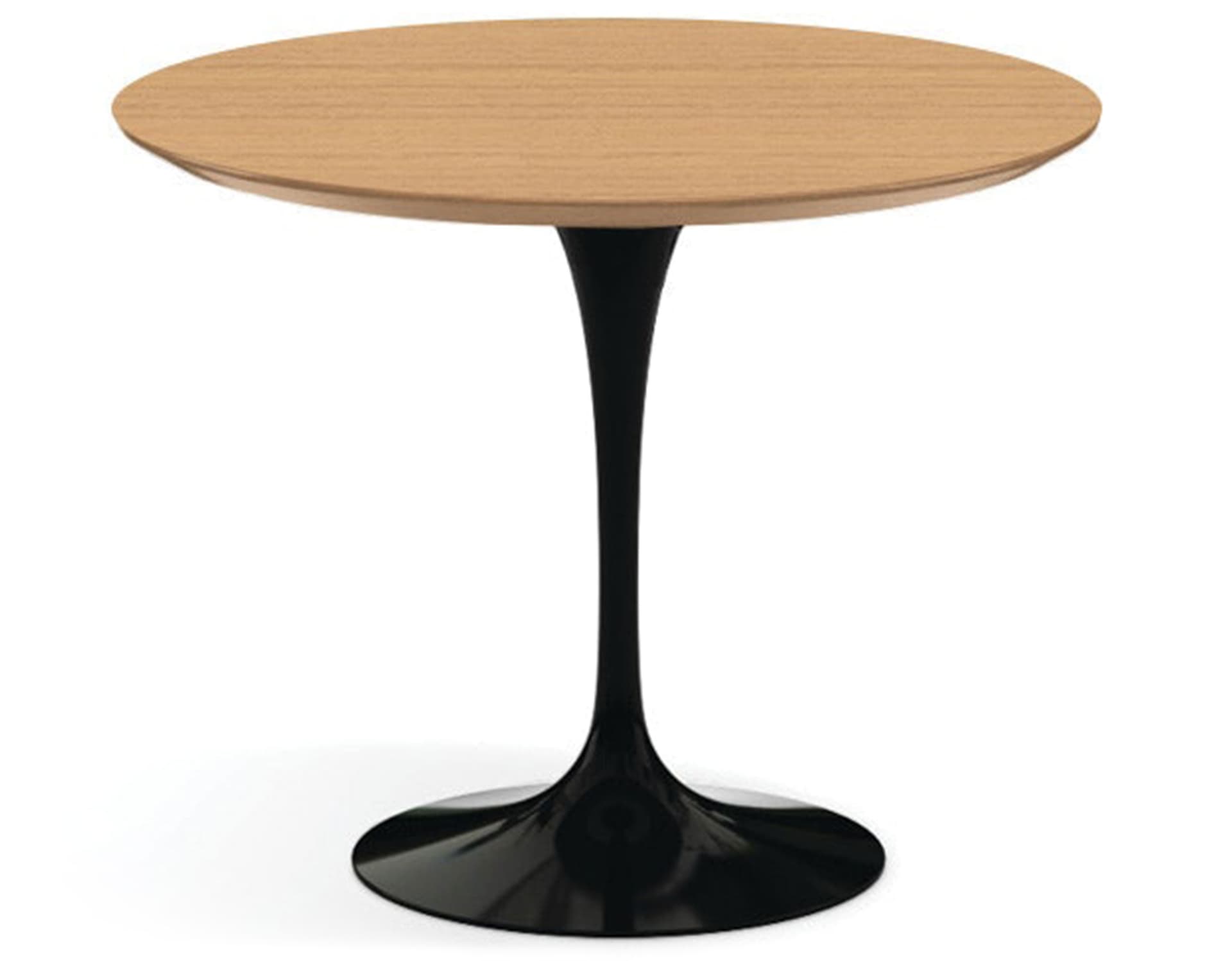 saarinen dining table - 35" round / high gloss - black / veneer - light oak