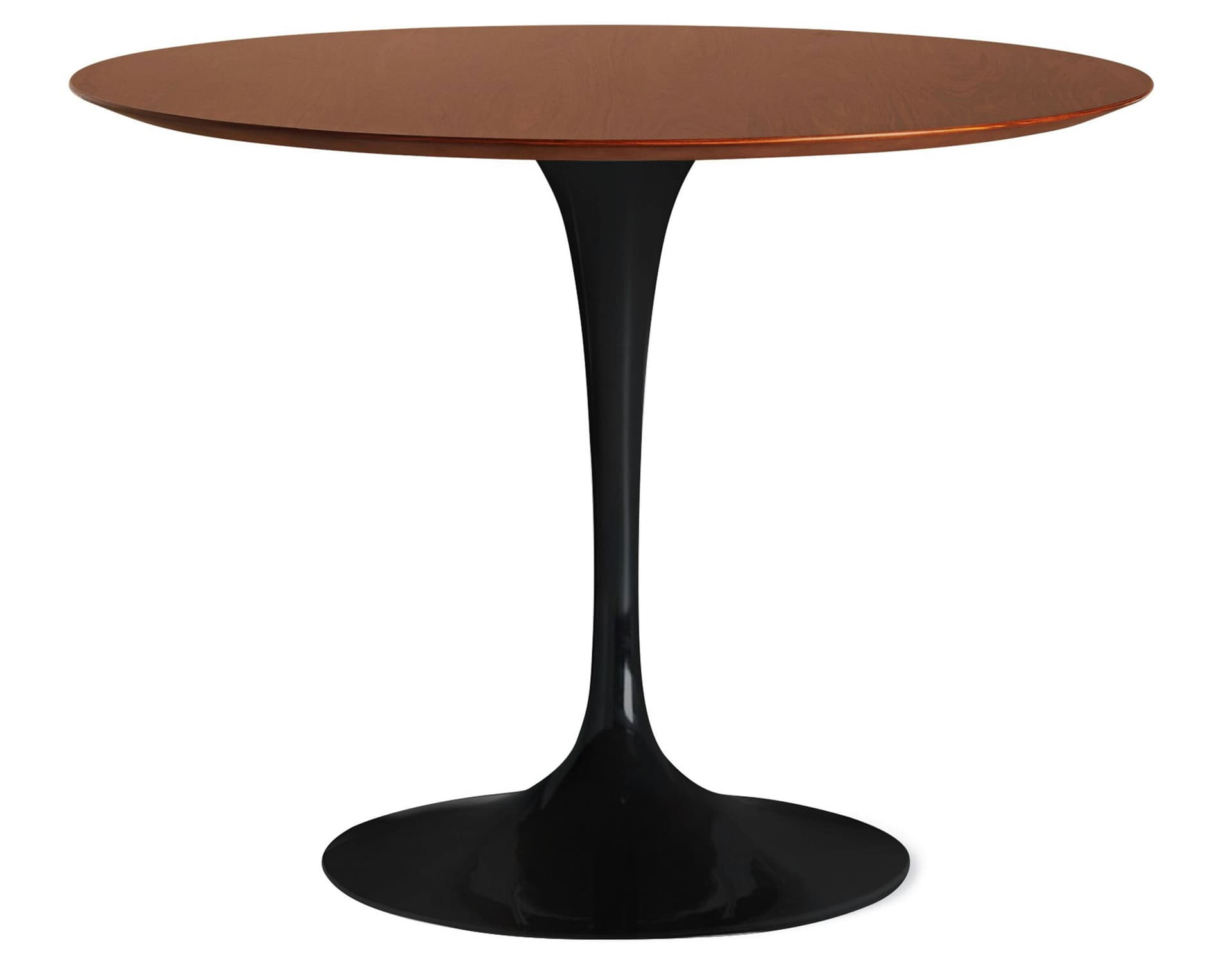 saarinen dining table - 35" round / high gloss - black / veneer - rosewood
