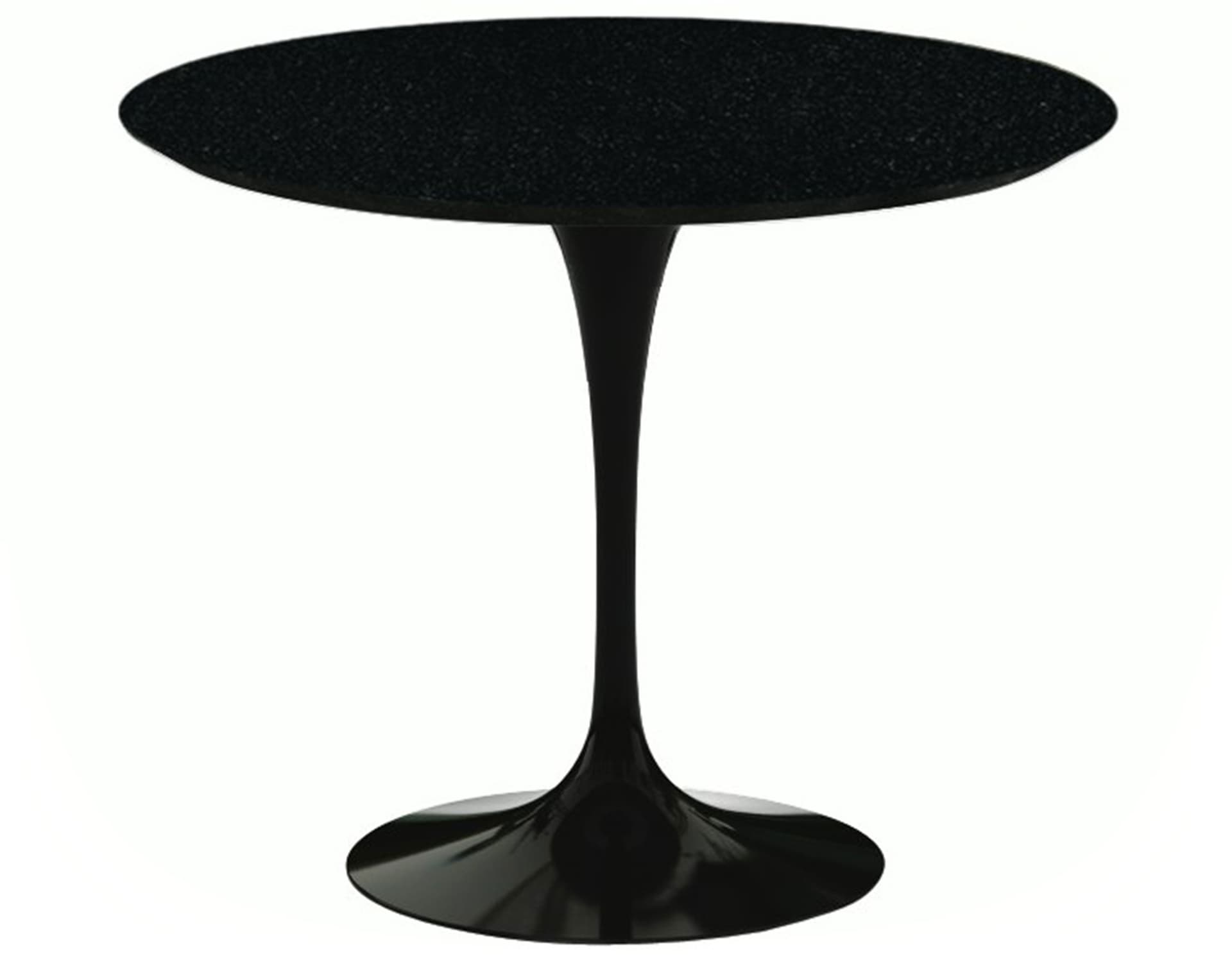 saarinen dining table - 35" round / high gloss - black / granite - black andes